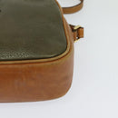 CELINE Shoulder Bag Leather Khaki Gold Auth BA2573-11
