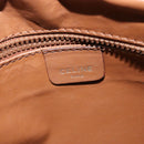 CELINE Shoulder Bag Leather Khaki Gold Auth BA2573-18