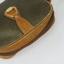 CELINE Shoulder Bag Leather Khaki Gold Auth BA2573-6