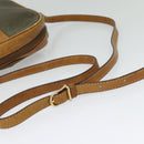 CELINE Shoulder Bag Leather Khaki Gold Auth BA2573-7