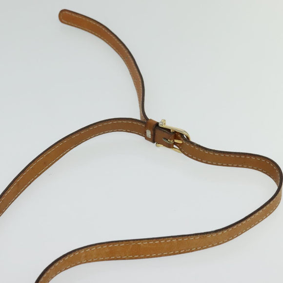CELINE Shoulder Bag Leather Khaki Gold Auth BA2573