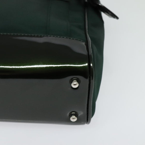 GUCCI Hand Bag Satin Khaki Silver 000 2854 0500 5 Auth BA2579