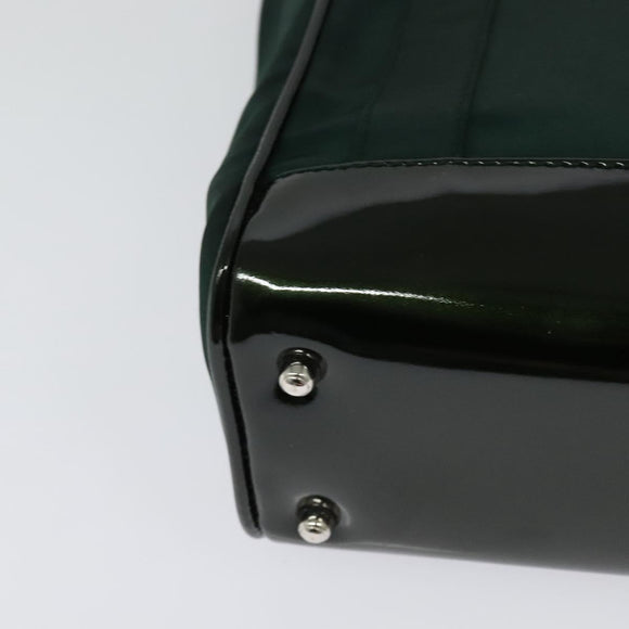 GUCCI Hand Bag Satin Khaki Silver 000 2854 0500 5 Auth BA2579