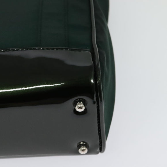 GUCCI Hand Bag Satin Khaki Silver 000 2854 0500 5 Auth BA2579