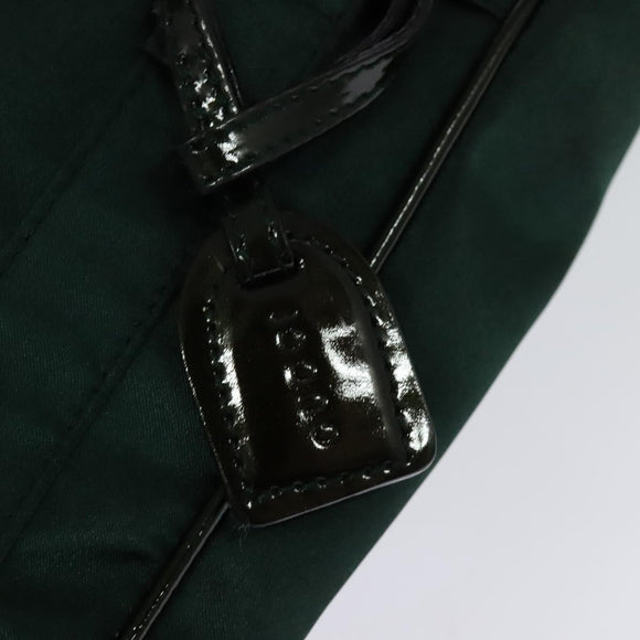 GUCCI Hand Bag Satin Khaki Silver 000 2854 0500 5 Auth BA2579