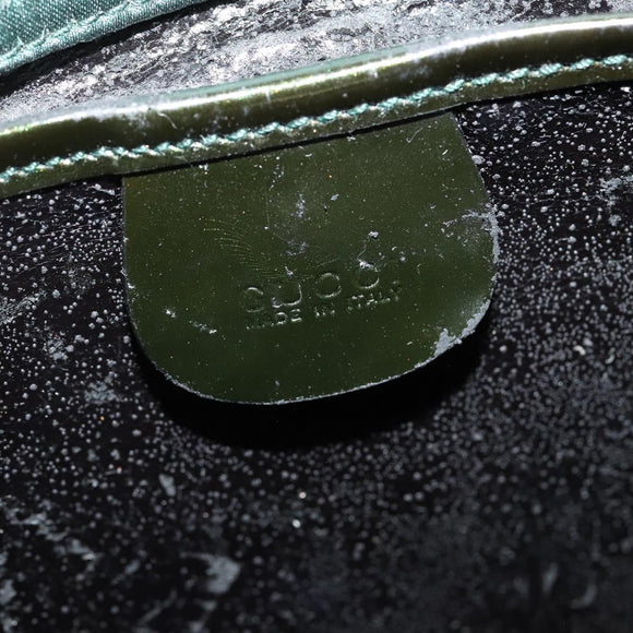 GUCCI Hand Bag Satin Khaki Silver 000 2854 0500 5 Auth BA2579