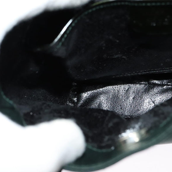 GUCCI Hand Bag Satin Khaki Silver 000 2854 0500 5 Auth BA2579