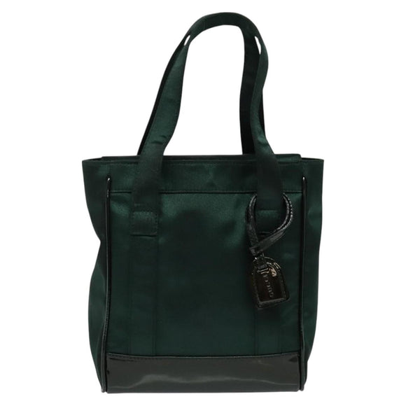 GUCCI Hand Bag Satin Khaki Silver 000 2854 0500 5 Auth BA2579