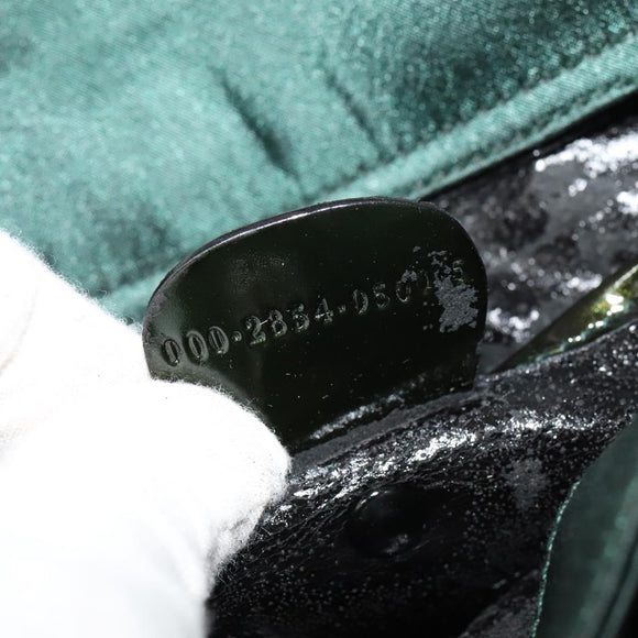 GUCCI Hand Bag Satin Khaki Silver 000 2854 0500 5 Auth BA2579