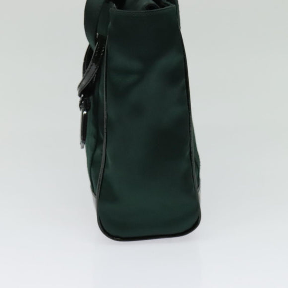 GUCCI Hand Bag Satin Khaki Silver 000 2854 0500 5 Auth BA2579