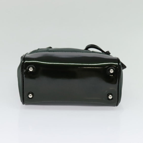 GUCCI Hand Bag Satin Khaki Silver 000 2854 0500 5 Auth BA2579