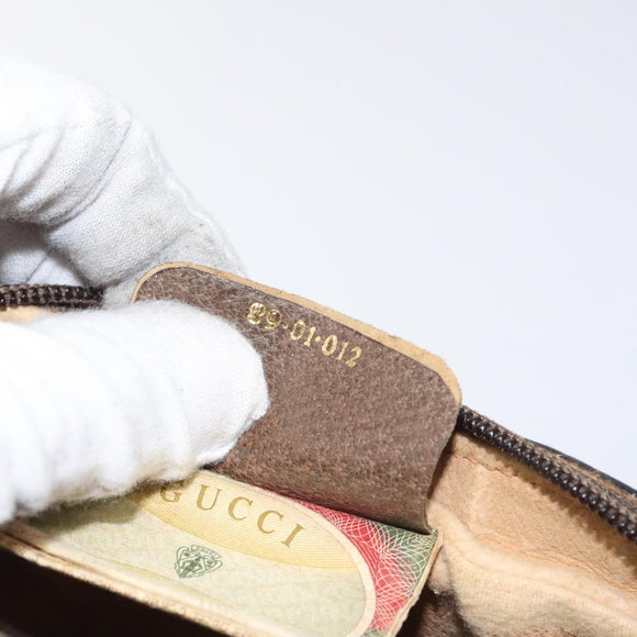 GUCCI GG Supreme Web Sherry Line Clutch Bag PVC Beige 89 01 012 Auth BA2580