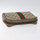 GUCCI GG Supreme Web Sherry Line Clutch Bag PVC Beige 89 01 012 Auth BA2580-6