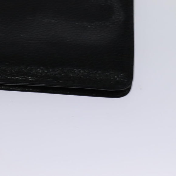 Christian Dior Chain Shoulder Bag Leather Black Gold Auth BA2581