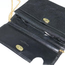 Christian Dior Chain Shoulder Bag Leather Black Gold Auth BA2581-10