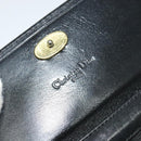 Christian Dior Chain Shoulder Bag Leather Black Gold Auth BA2581-16