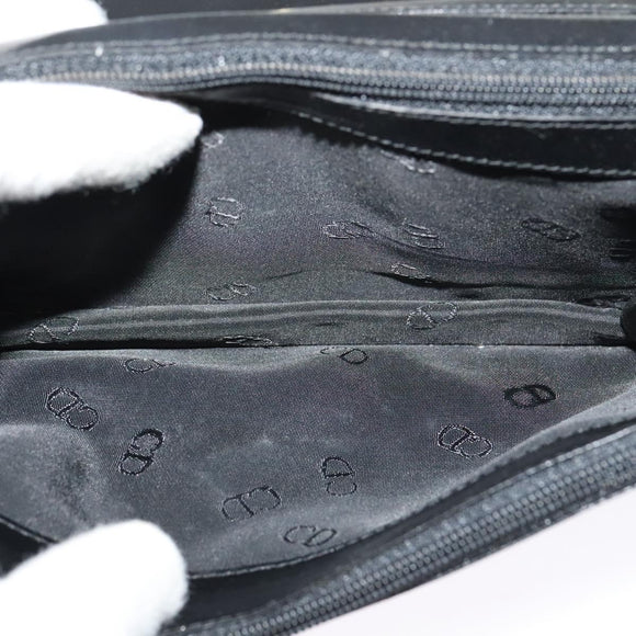 Christian Dior Chain Shoulder Bag Leather Black Gold Auth BA2581