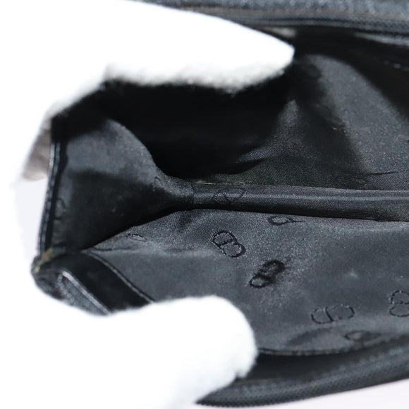 Christian Dior Chain Shoulder Bag Leather Black Gold Auth BA2581