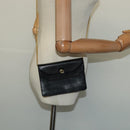 Christian Dior Chain Shoulder Bag Leather Black Gold Auth BA2581-22
