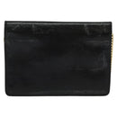 Christian Dior Chain Shoulder Bag Leather Black Gold Auth BA2581-3