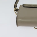 Chloe Fay Shoulder Bag Suede Leather Beige Gold Auth BA2586-16