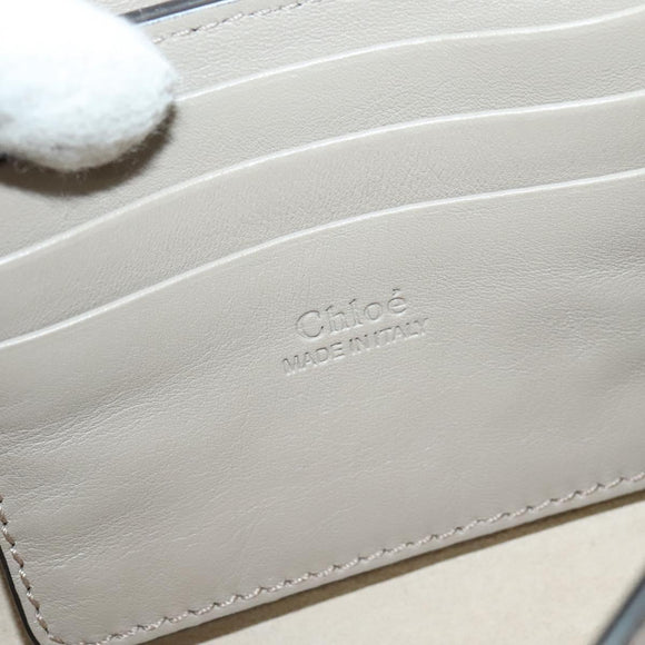 Chloe Fay Shoulder Bag Suede Leather Beige Gold Auth BA2586