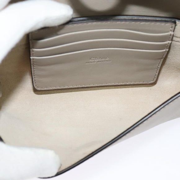 Chloe Fay Shoulder Bag Suede Leather Beige Gold Auth BA2586