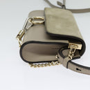 Chloe Fay Shoulder Bag Suede Leather Beige Gold Auth BA2586-4