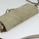 Chloe Fay Shoulder Bag Suede Leather Beige Gold Auth BA2586-6