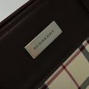 BURBERRY Nova Check Hand Bag Canvas Beige Silver Auth BA2588-10