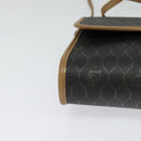 Christian Dior Honeycomb Canvas Shoulder Bag PVC Black Gold Auth BA2589-10