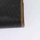 Christian Dior Honeycomb Canvas Shoulder Bag PVC Black Gold Auth BA2589-16