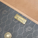 Christian Dior Honeycomb Canvas Shoulder Bag PVC Black Gold Auth BA2589-16