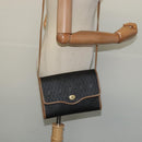 Christian Dior Honeycomb Canvas Shoulder Bag PVC Black Gold Auth BA2589-21