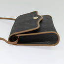 Christian Dior Honeycomb Canvas Shoulder Bag PVC Black Gold Auth BA2589-4