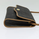 Christian Dior Honeycomb Canvas Shoulder Bag PVC Black Gold Auth BA2589-4