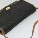 Christian Dior Honeycomb Canvas Shoulder Bag PVC Black Gold Auth BA2589-6