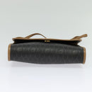 Christian Dior Honeycomb Canvas Shoulder Bag PVC Black Gold Auth BA2589-9