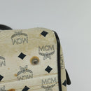 MCM Logogram Vicetos Hand Bag PVC Leather 2way White Gold Auth BA2592-13
