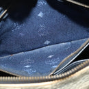 MCM Logogram Vicetos Hand Bag PVC Leather 2way White Gold Auth BA2592-19