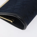 Christian Dior Trotter Canvas Pouch Navy Gold Auth BA2594-16