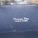 Christian Dior Trotter Canvas Pouch Navy Gold Auth BA2594-9