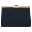 Christian Dior Trotter Canvas Pouch Navy Gold Auth BA2594-2