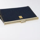 Christian Dior Trotter Canvas Pouch Navy Gold Auth BA2594-5