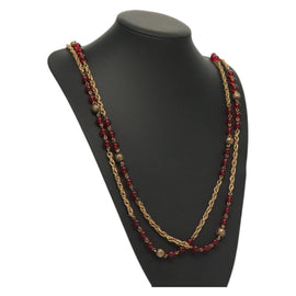 CHANEL COCO Mark Necklace metal Gold CC Auth BA2608