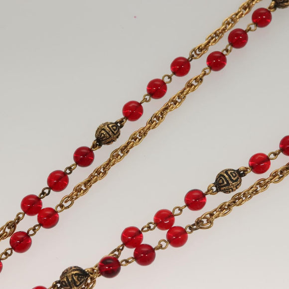 CHANEL COCO Mark Necklace metal Gold CC Auth BA2608