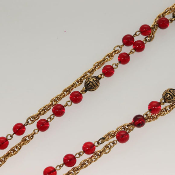 CHANEL COCO Mark Necklace metal Gold CC Auth BA2608