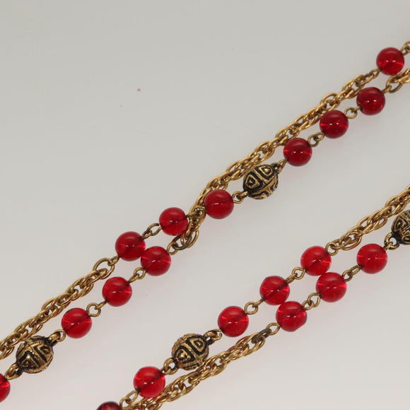 CHANEL COCO Mark Necklace metal Gold CC Auth BA2608