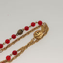 CHANEL COCO Mark Necklace metal Gold CC Auth BA2608-19