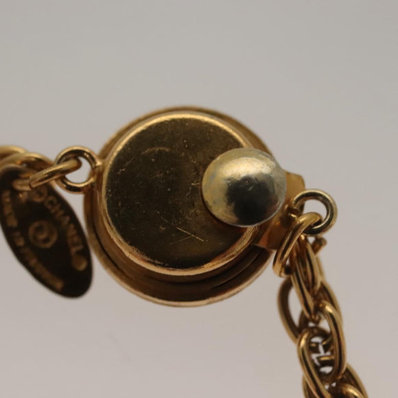 CHANEL COCO Mark Necklace metal Gold CC Auth BA2608